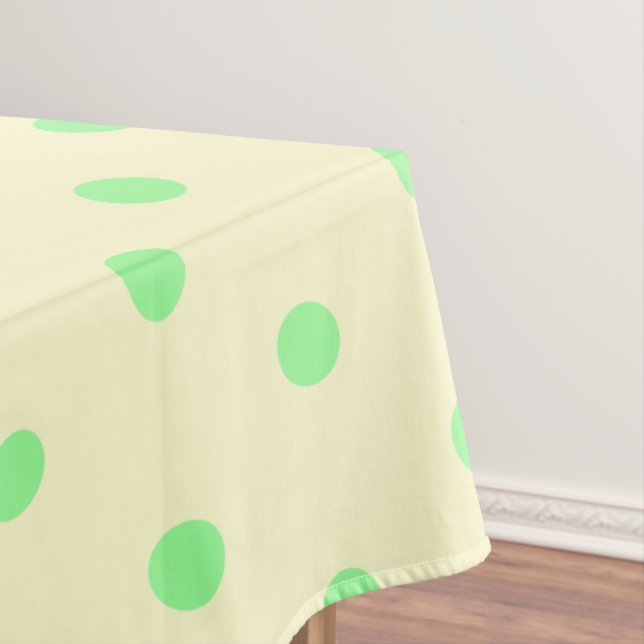 Toalha De Mesa Pontos de Bolinhas Verde Menta Creme (Posição Original)