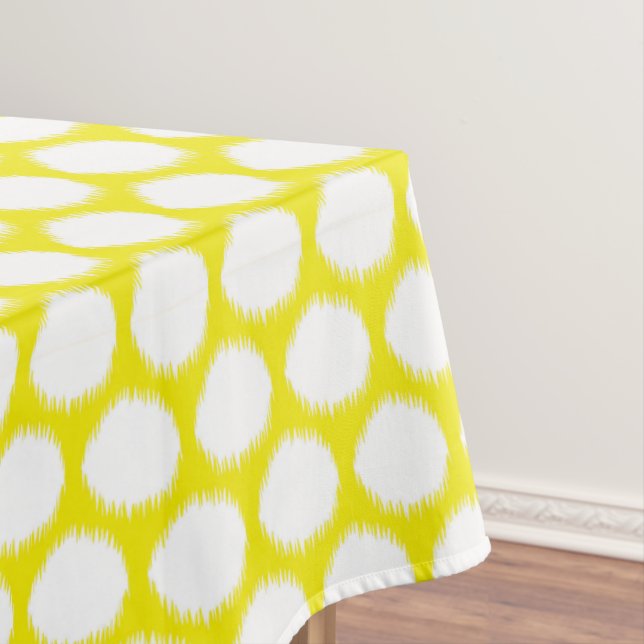 Toalha De Mesa Pontos de Ikat do ouro Amarelo Asiático (Posição Original)