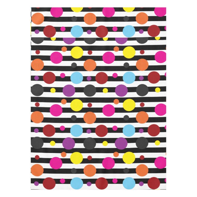 Toalha De Mesa Pontos E Stripes (Frente)