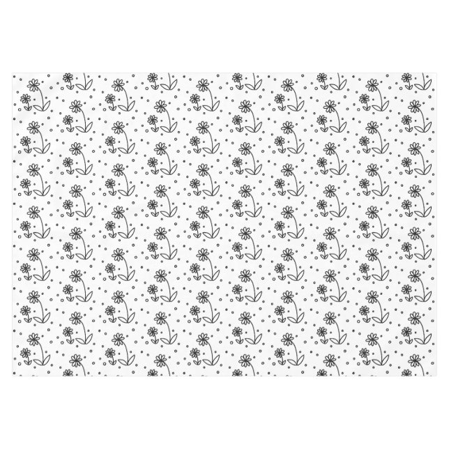 Toalha De Mesa Pontos e Visitas 2 - Preto e Branco (Frente (Horizontal))