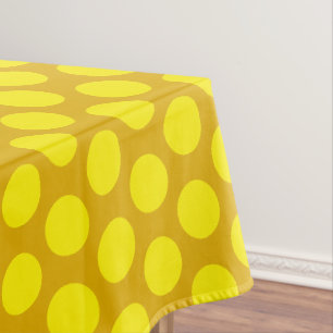 Toalha De Mesa Pontos Modernos de Bolinhas Elegante Amarelo Mos