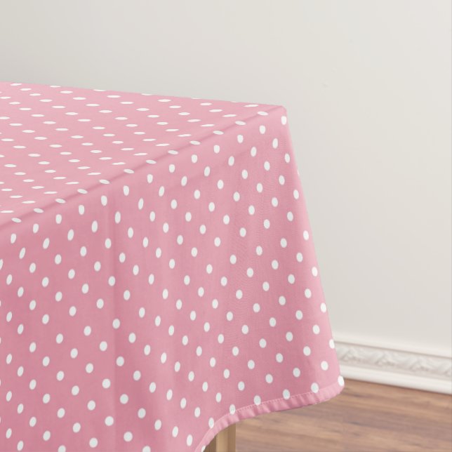 Toalha De Mesa Pontos Polka em Rosa (Posição Original)
