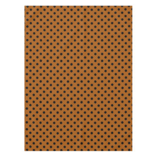 Toalha De Mesa Pontos Polka Marrons e Pretos