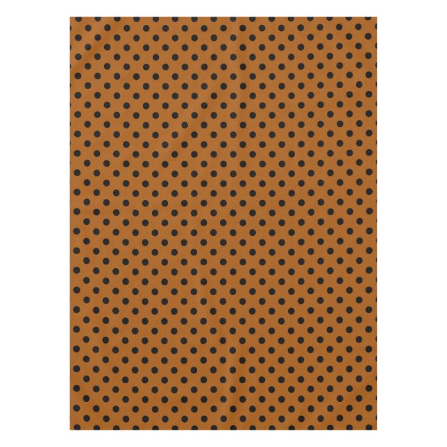 Toalha De Mesa Pontos Polka Marrons e Pretos (Frente)
