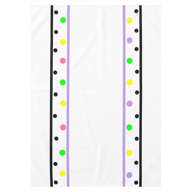 Toalha De Mesa Pontos Polka Roxos (Frente)