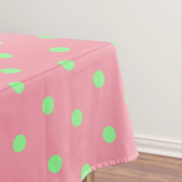 Toalha De Mesa Pontos Polka Verde Rosa