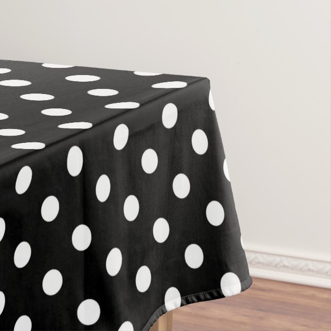 Toalha De Mesa Pontos Pretos e Brancos (Posição Original)