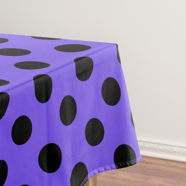 Toalha De Mesa Pontos pretos em azul-violeta (Posição Original)