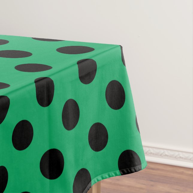Toalha De Mesa Pontos pretos em verde fresco (Posição Original)