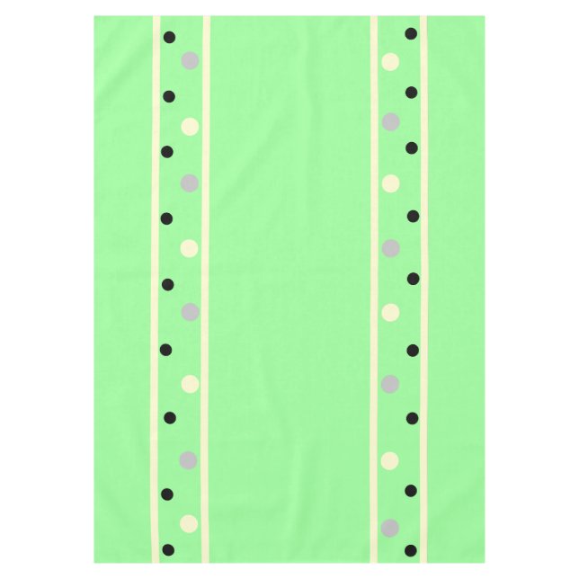Toalha De Mesa Pontos verde menta creme cinza (Frente)