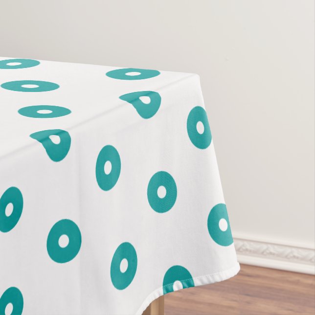 Toalha De Mesa Pontos verdes aqua (Posição Original)