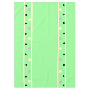 Toalha De Mesa Pontos verdes creme cinza menta