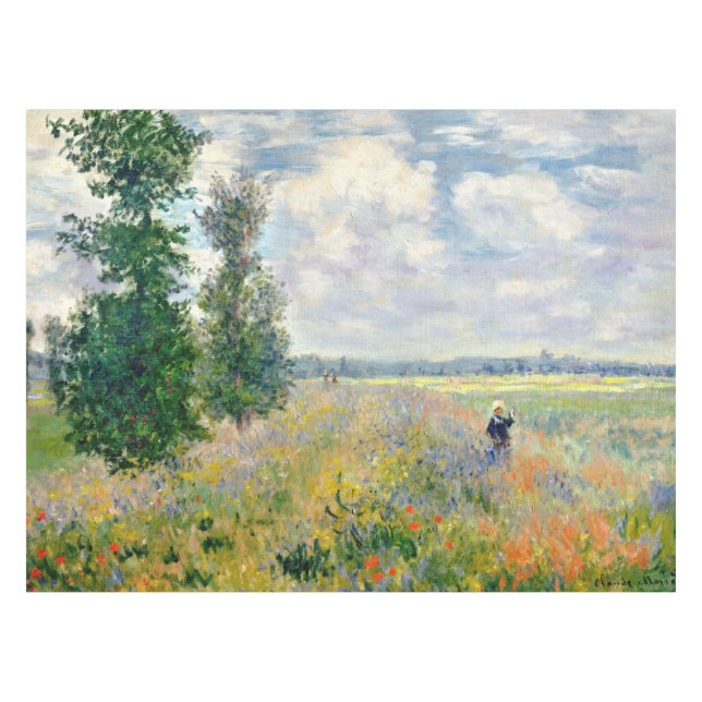 Toalha De Mesa Poppy Fields perto do Argenteuil por Claude Monet (Frente (Horizontal))