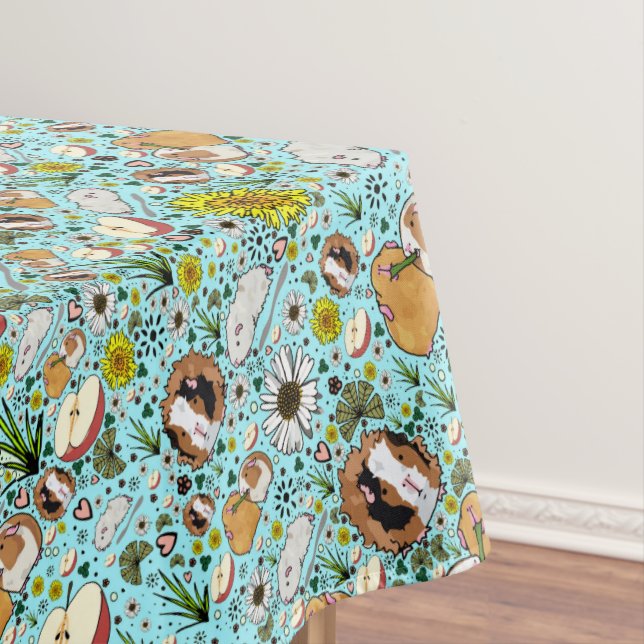 Toalha De Mesa Porcos-guineenses em azul (Posição Original)