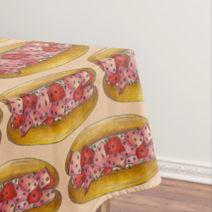 Toalha De Mesa Portland Maine Seafood Lobster Roll Sandwich Comid