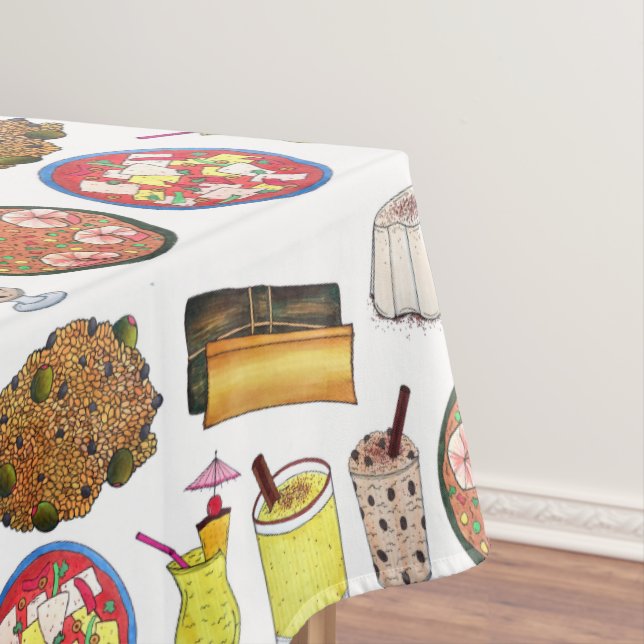 Toalha De Mesa Porto Rico Foodie, Comida Cuisine (Posição Original)