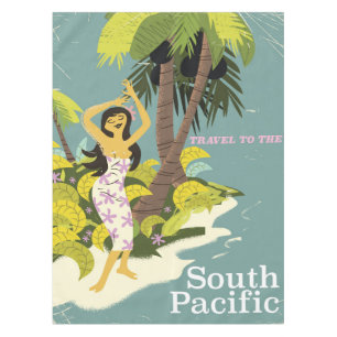 Toalha De Mesa Poster das viagens vintage de South Pacific