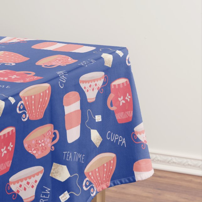 Toalha De Mesa Pote Teacup Vintage Tea (Posição Original)