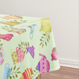 Toalha De Mesa Potes de chá e janelas verdes