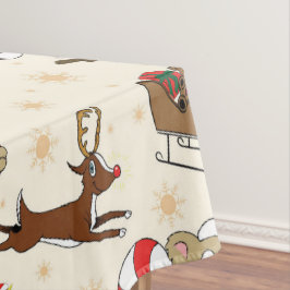 Toalha De Mesa Preguiça do Papai Noel Fofo Feliz Natal