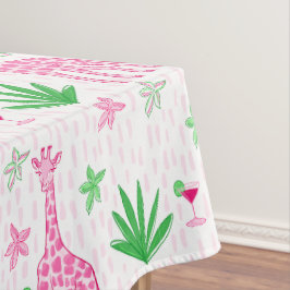 Toalha De Mesa Preppy Clássico Girafas e Cosmopolitans Selva