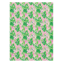 Toalha De Mesa Preppy Girafas Rosa Verde-Rosa Tropical