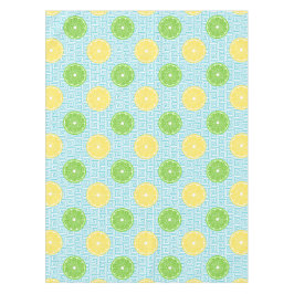 Toalha De Mesa Preppy Summer Citrus Lemon Lime on Turquoise 