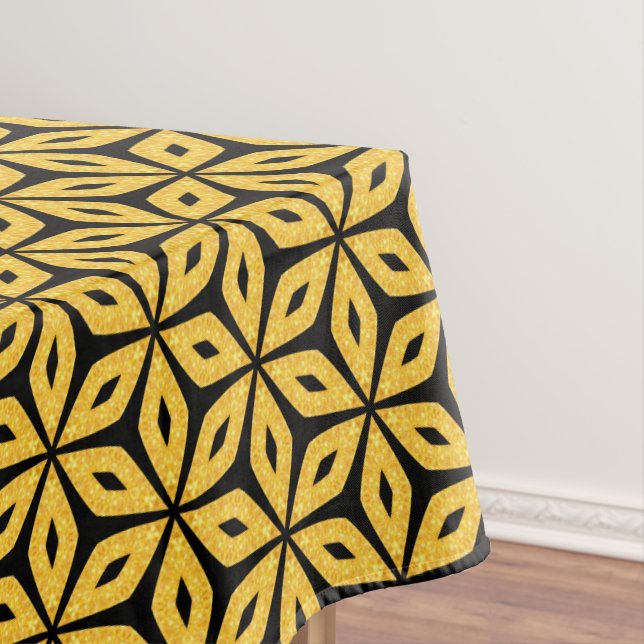 Toalha De Mesa Preto e Dourado (Posição Original)