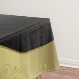 Toalha De Mesa Preto Elegante e Dourado