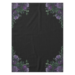 Toalha De Mesa Preto Púrpura Floral Elegante Gótico