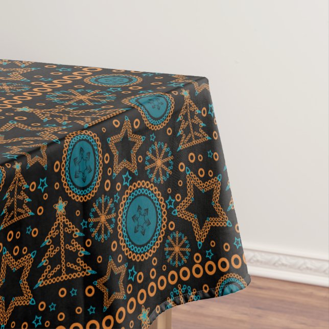 Toalha De Mesa Preto sem costura Decoração decorativa de Natal (Posição Original)