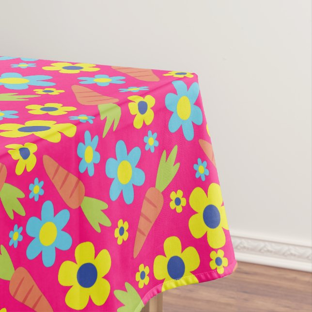 Toalha De Mesa Primavera de Festa de aniversário Bunny Carrot (Posição Original)