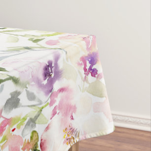 Toalha De Mesa Primavera floral expressivo de aquarelas
