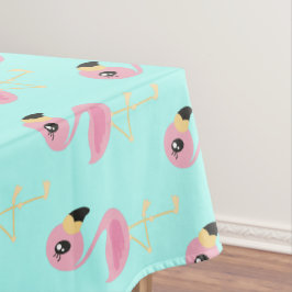 Toalha De Mesa Primeiro Aniversário Tropical Flamingo Rosa