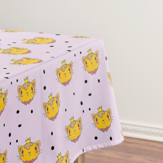 Toalha De Mesa Princesa gatinha em roxo (Posição Original)