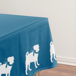 Toalha De Mesa Pug Dog Chá de fraldas Boy Blue com Arco