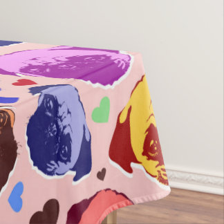 Toalha De Mesa Pug Puppy Dog PopArt Retro Style