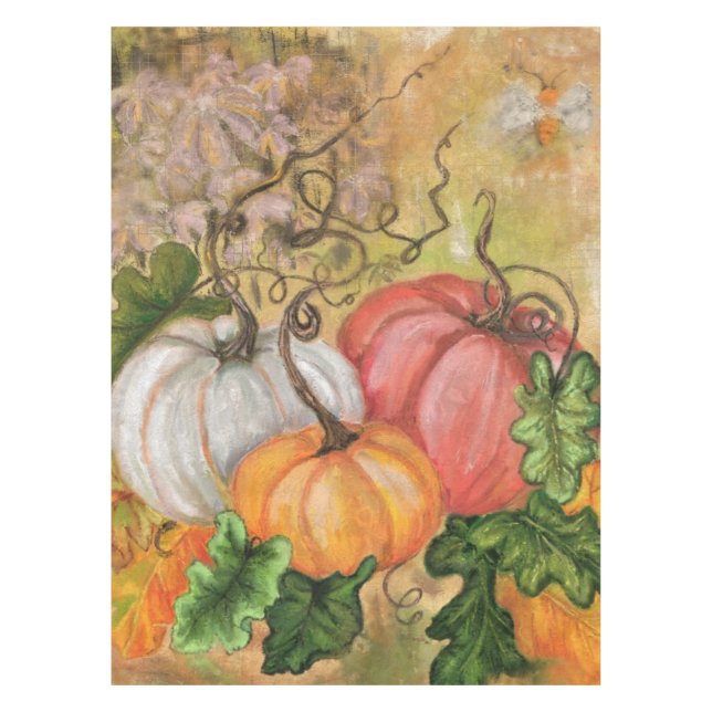Toalha De Mesa Pumpkins - Arte Por Aquarela (Frente)