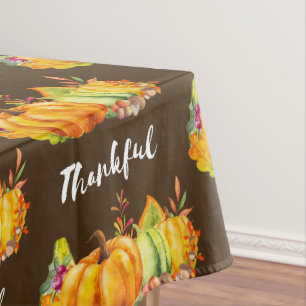 Toalha De Mesa Pumpkins, Folhas e Padrão de Agradecimento Foliar