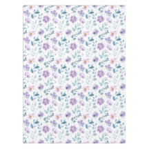 Purple Green Watercolor Wildflower