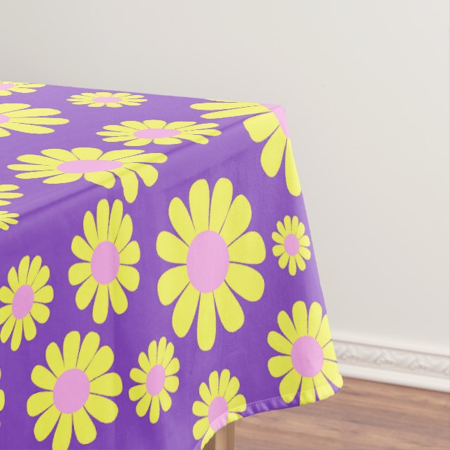 Toalha De Mesa Púrpura Amarela Daisy (Posição Original)