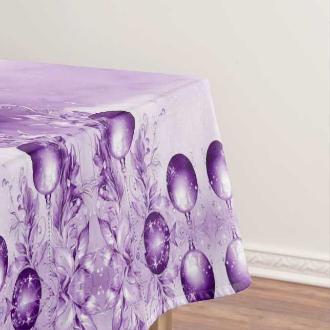 Toalha De Mesa Púrpura Ornações Feriado de Natal (Posição Original)