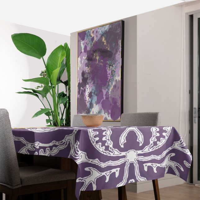 Toalha De Mesa Púrpura Vintage Padrão Floral (Criador carregado)