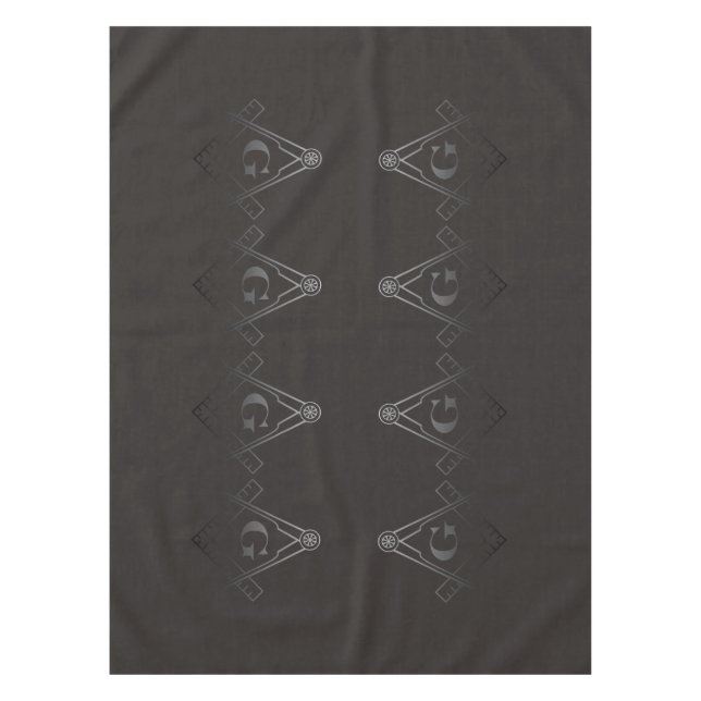 Toalha De Mesa Quadrado e compasso com inserir G (Frente)