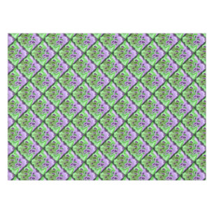 Toalha de Mesa Quadrados Abstratos Roxo e Verde