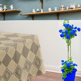 Toalha De Mesa Quadrados de flores de mosaico rabiscados