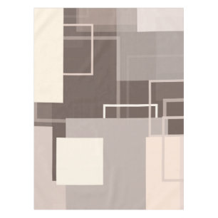 Toalha De Mesa Quadrados Geométricos - Chocolate e Creme