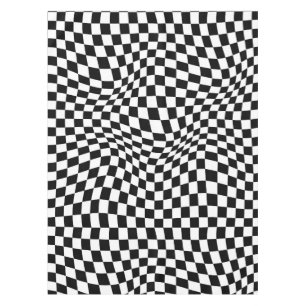 Toalha De Mesa Quadro de Verificação Branco Preto Verificado por 