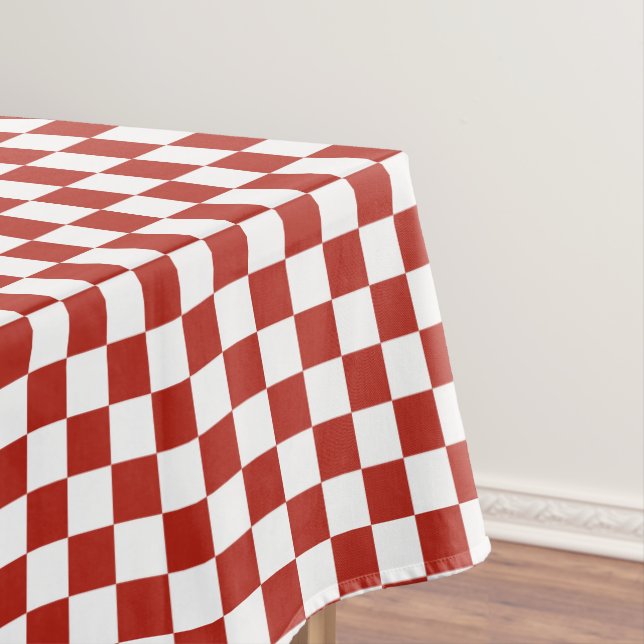 Toalha De Mesa Quadro de Verificação de Picnic Vermelho e Branco (Posição Original)