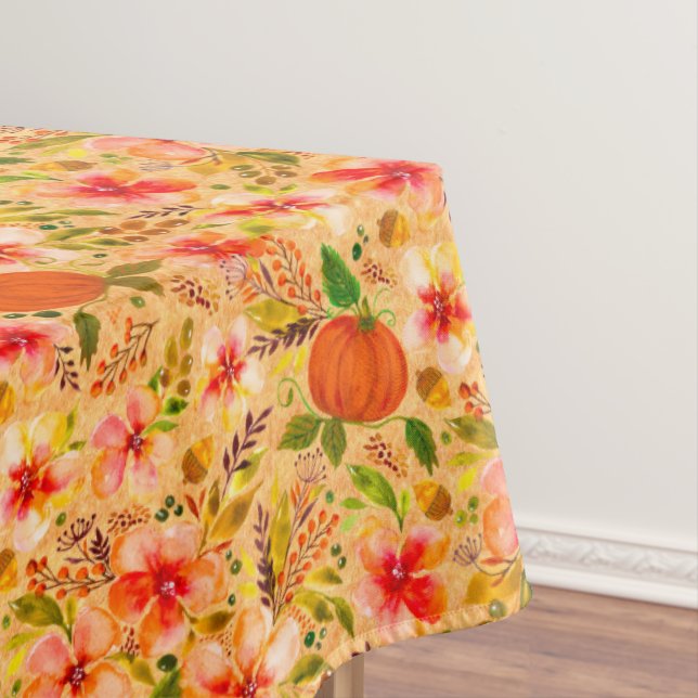 Toalha De Mesa Queda Floral e Pumpkins-Harvest Home Decor (Posição Original)
